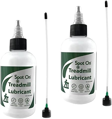 Premium Treadmill Belt Lubricant - Made in The USA - Patented 8 inch Application Tube and Precision Twist Cap - 100% Pure Silicone - Spot On