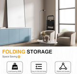 2 Step Ladder, Portable Steel Folding Step Stool with Wide Anti-Slip Pedal & Convenient Handgrip, 500lbs Sturdy Steel Ladder, Black