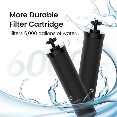 Filterlogic NSF/ANSI 372 Certified Water Filter, Replacement for Berkey® Black Filters (BB9-2®) & Fluoride Filters (PF-2®) Combo Pack