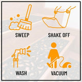 Ottomanson Indoor/Outdoor Hose-Wash Iron Wrought Design Non-Slip Rubber 10" x 30" Modern Stair Treads for Stairs, Garage, Patio, 5 Pack, Black Floral