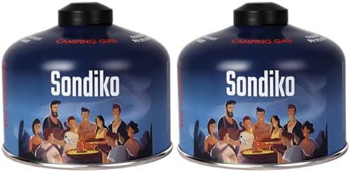 Sondiko Iso Butane Fuel Canister 230g 2 Pack, Camping Stove Fuel