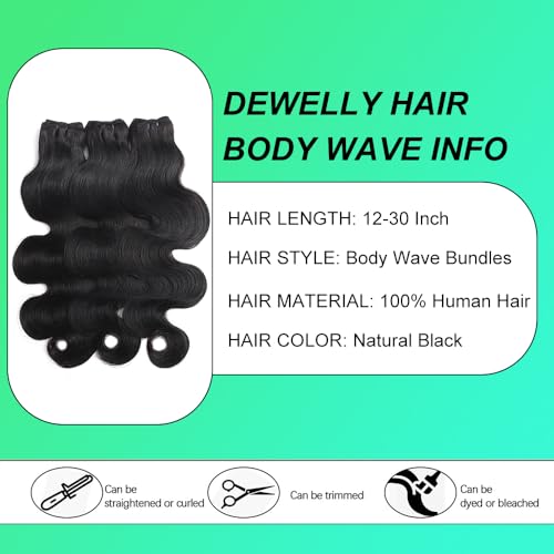 12A Raw Body Wave Bundles Human Hair 20 22 24 Inch Human Hair Bundles 100% Unprocessed Brazilian Virgin Human Hair Extensions 3 Bundles Deals Human Hair Natural Black Quick Weave Bundles for Women