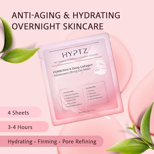 realori Salmon DNA PDRN Collagen Face Mask – Korean Skincare Hydrogel Overnight Collagen Face Mask for Glass Skin – Lifting, Firming, Moisturizing & Pore Refining – 4 Jelly Masks for Women and Men