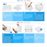 Collapsible Water Container Jug with Spigot, 2 Packs 5.3 Gallon BPA Free Camping Water Storage Carrier for Outdoor Hiking Backpacking & Emergency Survival Kit, Foldable Portable Canteen