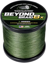 Beyond Braid Braided Fishing Line -Super Strong - Abrasion Resistant - No Stretch -Blue Camo, Moss Camo, White, Green, Pink, Blue, 4 Strand 8 Strand