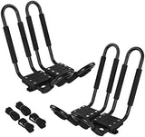 Kayak Roof Rack 2 Pairs J-Bar Carrier Holder for Canoe, SUV, Cars, Truck, Surf Ski, Car Top Mount Racks for Trip, Set of 4