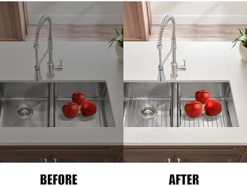 SunnyPoint 304 Stainless Steel Sink Protector Rack – Rust-Resistant Grid for Kitchen Sink Bottom, Scratch Prevention, Drainage Support,(Small) (10.75"x12.4")