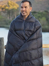 Down Camping Blanket - Puffy, Packable, Lightweight and Warm | Ideal for Outdoors, Travel, Stadium, Festivals, Beach, Hammock | 650 Fill Power Water-Resistant Backpacking Quilt