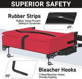 Sheenive Red Stadium Seats for Bleachers with Back Support, Padded Soft Comfy Backs and Cushion, Extremely Large and Portable