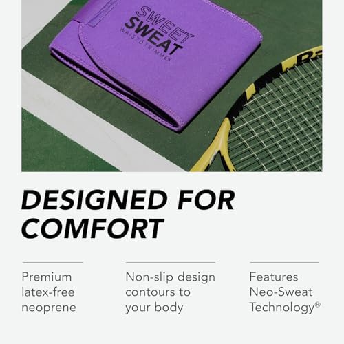 Sports Research® Sweet Sweat Waist Trimmer - Premium Sweat Enhancing Fitness Belt for Women & Men - 5 Adjustable Sizes