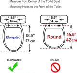 Hibbent Premium Round Toilet Seat with Cover Quiet Close, One-Click to Quick Release, Easy Installation Non-Slip Seat Bumpers, Slow Close Toilet Seat and Cover, Easy Cleaning-White Color