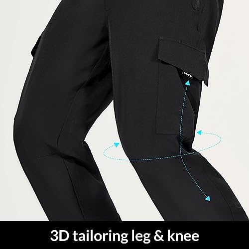baleaf Men's Hiking Pants Water Resistant Cargo Quick Dry Travel Elastic Waist with Zip Pockets UPF 50+ for Work Running