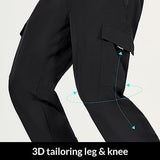 baleaf Men's Hiking Pants Water Resistant Cargo Quick Dry Travel Elastic Waist with Zip Pockets UPF 50+ for Work Running