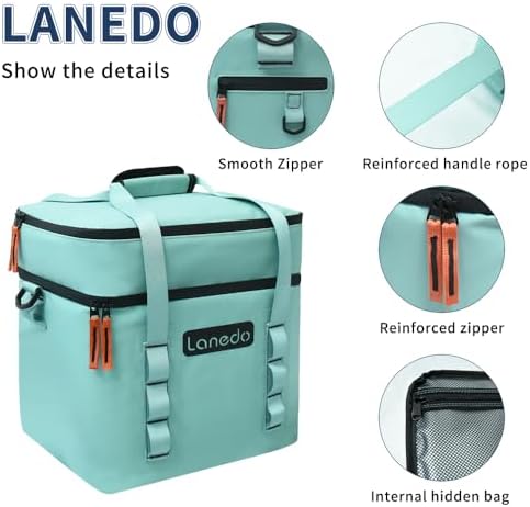 Lisa Lunch Soft Cooler 20/36 Can, Insulated Bag Portable Ice Chest Box for Lunch, Beach, Drink, Beverage, Travel, Camping, Picnic, Car, Trips, Cooler Leak-Proof