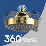 HOPOPRO 5-Mode High Pressure Shower Head - The Washington Post, NBC News, Today TV Show Recommended - High Flow Fixed Showerheads (4 Inch Gold)