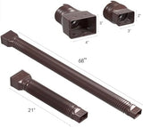2 Pack Rain Gutter Downspout Extensions Flexible,Universal Drain Downspout Extender Drainage Connector 21"-68",Screws for Included,Brown
