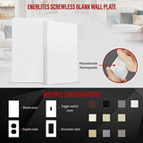 ENERLITES SI8801-W-5PCS, Screwless Blank Wall Plate, Child Safe Blank Device Outlet Cover, Standard Size, 1-Gang 4.68" x 2.93", Polycarbonate Thermoplastic, UL Listed, Glossy, White, 5 pack