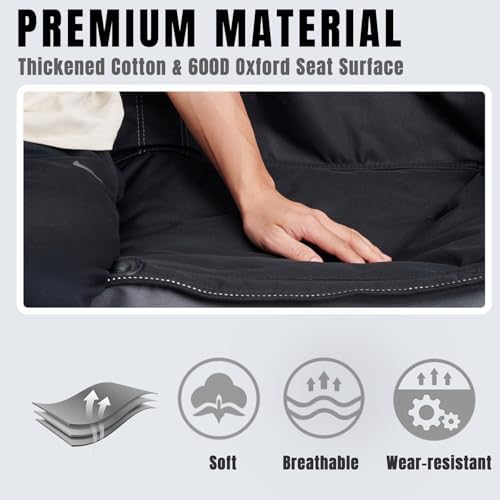 WILDROOTS Outdoor Folding Double Camping Chair Adults 2 Person,Heavy Duty 600 LBS Loveseat with 2 Cup Holder,Portable Carry Bag Included for Camping,Lawn,Backyard,Movie