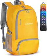 ZOMAKE Lightweight Packable Backpack 30L, Foldable Hiking Backpacks Water Resistant Compact Folding Daypack for Travel(Yellow)