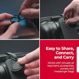 KeySmart Key Ring Clips - Round Carabiner Clip, Stainless Steel, Quick Release Keychain, Key Chain Hooks for Car Keys