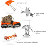 Crampons Ice Cleats Traction Snow Grips for Boots Shoes Women Men Anti Slip 19 Stainless Steel Spikes Safe Protect for Hiking Fishing Walking Climbing Mountaineering