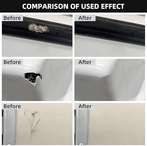 Globalcom Fiberglass Boat Repair Kit, Gel Coat Repair Kit for Boats, Marine Fiberglass Repair Kit for Boats, Epoxy Filler for Boats, Fiberglass Repair Kit Fix Holes Chips Pit Cracks (Color Match)