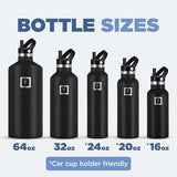 IRON °FLASK Camping & Hiking Hydration Canteens - 3 Lids (Narrow Straw Lid) Leak Proof Vacuum Insulated Stainless Steel - Hot & Cold Double Walled Sports Water Bottle - Dark Rainbow, 32 Oz
