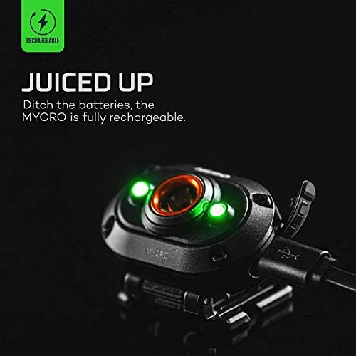 NEBO MYCRO 400 Rechargeable Headlamp | 400 Lumens, 6 Light Modes, Water Resistant, Detachable Hat Clip, Super Bright Head Lamp for Camping & Hiking, Includes Micro USB Charging Cable