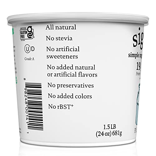 siggi's® Icelandic Strained Nonfat Yogurt, Plain, 24 oz. Multiserving Container – Thick, Protein-Rich Yogurt Snack