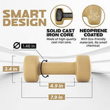 Yes4All Neoprene Coated Dumbbell Hand Weight Sets of 2 - Multiple Weight Options with 15 Colors, Anti-roll, Anti-Slip, Hexagon Shape