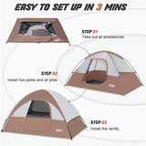 Camping Tent 2 Person, Waterproof Windproof Tent with Rainfly Easy Set up-Portable Dome Tents for Camping…