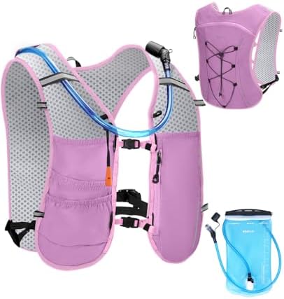 ECOHUB Running Hydration Vest Backpack, Lightweight Breathable Pack with 2L Water Bladder Bag Daypack for Hiking Trail Running Cycling Race Marathon for Women Men