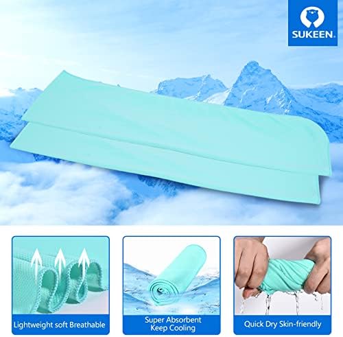 Sükeen 4 Pack Cooling Towels (40"x12"), Soft Microfiber Chilly Towel for Sport, Running, Gym, Fitness & More Activities