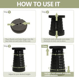 2025 Collapsible Stool Chair, Max 660lb Upgraded Folding Stool, Lightweight, Sturdy, Adjustable, Portable, Foldable Seat Stools for Outdoor Camping Fishing Hiking BBQ