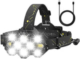 Victoper Headlamp Rechargeable, High Lumen Bright 10 LEDs Head Lamp, 8+2 Modes Head Light with Red Light for Adult, Waterproof Head Flashlight for Outdoor Running, Hunting, Camping, Hiking