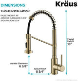 KRAUS Bolden Commercial Style 2-Function Single Handle Pull Down Kitchen Faucet in Spot-Free Antique Champagne Bronze, KPF-1610SFACB