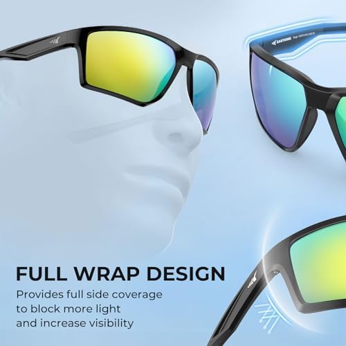 KastKing Osage Polarized Sport Sunglasses for Men and Women, Ideal for Driving Fishing Cycling Running, UV Protection