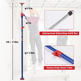 WORKPRO Cabinet Jack Support Pole, 54-114 Inches Steel Telescopic Quick Support Rod Adjustable 3rd Hand Support System with 154 lbs Capacity for Cabinet Jack, Drywall Jack& Cargo Bars, 2-Pack
