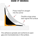 InstaTrim New & Improved Self-Adhesive Caulk Trim, 1/2" x 10', 2-Pack, Flexible, Waterproof, Stain Resistant for Bathroom, Floors, Walls, DIY Project, White