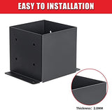 6x6 Post Base 4 Pcs, (Inner Size 5.6x5.6) Post Brackets Kit, Heavy Duty Black Metal Powder-Coated Post Anchor Outdoor Framing Module Fit for Support Deck Base Plate Pergola Brackets Fence Kit……