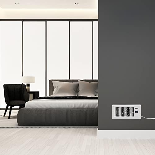 Super Quiet Register Booster Fan 4" x 10" - Intelligent Thermostat Control Vent Fan Booster - Cooling Heating Smart Register Vent - White