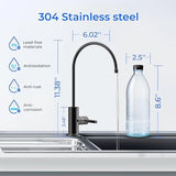 Waterdrop Filtered Water Faucet for Kitchen Sink, Reverse Osmosis, Stainless Steel, Black