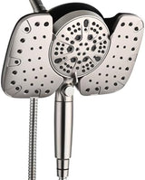 Nickel 2.5GPM Shower Head with Handheld High Pressure: 10” Rainfall Shower Head & HandHeld Shower Head, 10 Spray Settings Detachable Shower Head with ON/OFF Switch and 15-Stage Filter