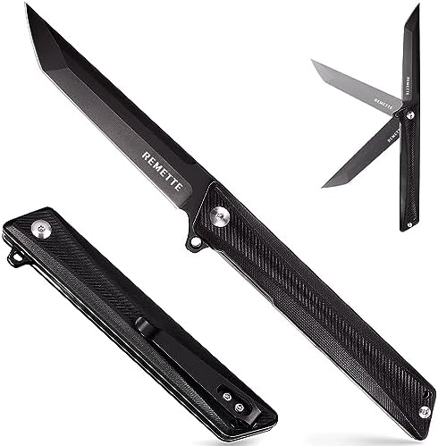 Pocket Knife GD22K, Flipper Open 3.6" D2 Steel Tanto Folding knife with Durable G10 Handle,Men Women Everyday Carry EDC Knife,Sharp Camping Hiking Daily Work Knives