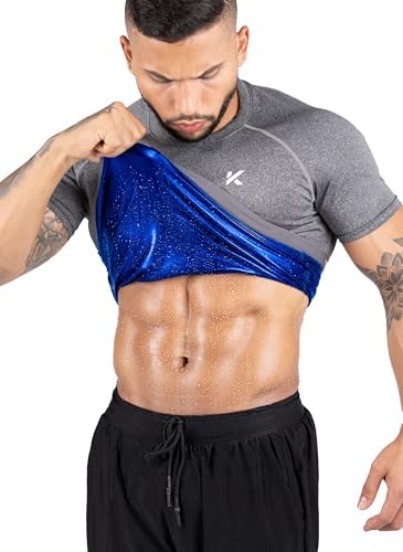 Kewlioo Men's Sauna Suit Shirt - Heat Trapping Sweat Compression Vest, Shapewear Top, Gym Exercise Versatile Shaper Jacket