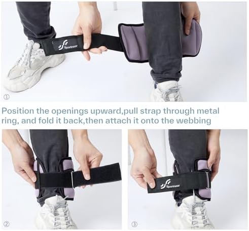 Sportneer Adjustable Ankle Weights 1 Pair 2 4 6 8 10 Lbs Leg Weight Straps for Women Men, Weighted Ankle Weights Set for Gym,Fitness, Workout,Walking, Jogging,1-5 lbs Each Ankle, 1 Pair 2-10 lbs
