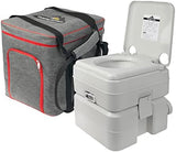 Portable 5.3 Gallon Camping Toilet with Carry Bag - Supports 286 LBS, 50 Flushes, Detachable Tanks