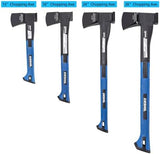 Chopping Axe, 14”Camping Outdoor Hatchet for Wood Splitting and Kindling, Forged Carbon Steel Heat Treated Hand Maul Tool, Nylon Handle Shock Reduction Handle with Anti-Slip Grip