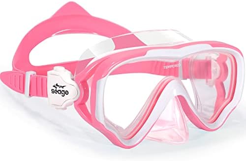 Seago Kids Swim Goggles Snorkel Diving Mask for Youth(5-15), Anti-Fog 180° Clear View