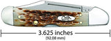 Case XX WR Pocket Knife Mini Copperlock Amber Bone W/Shield Item #133 (61749L SS) 3 5/8 inches Closed